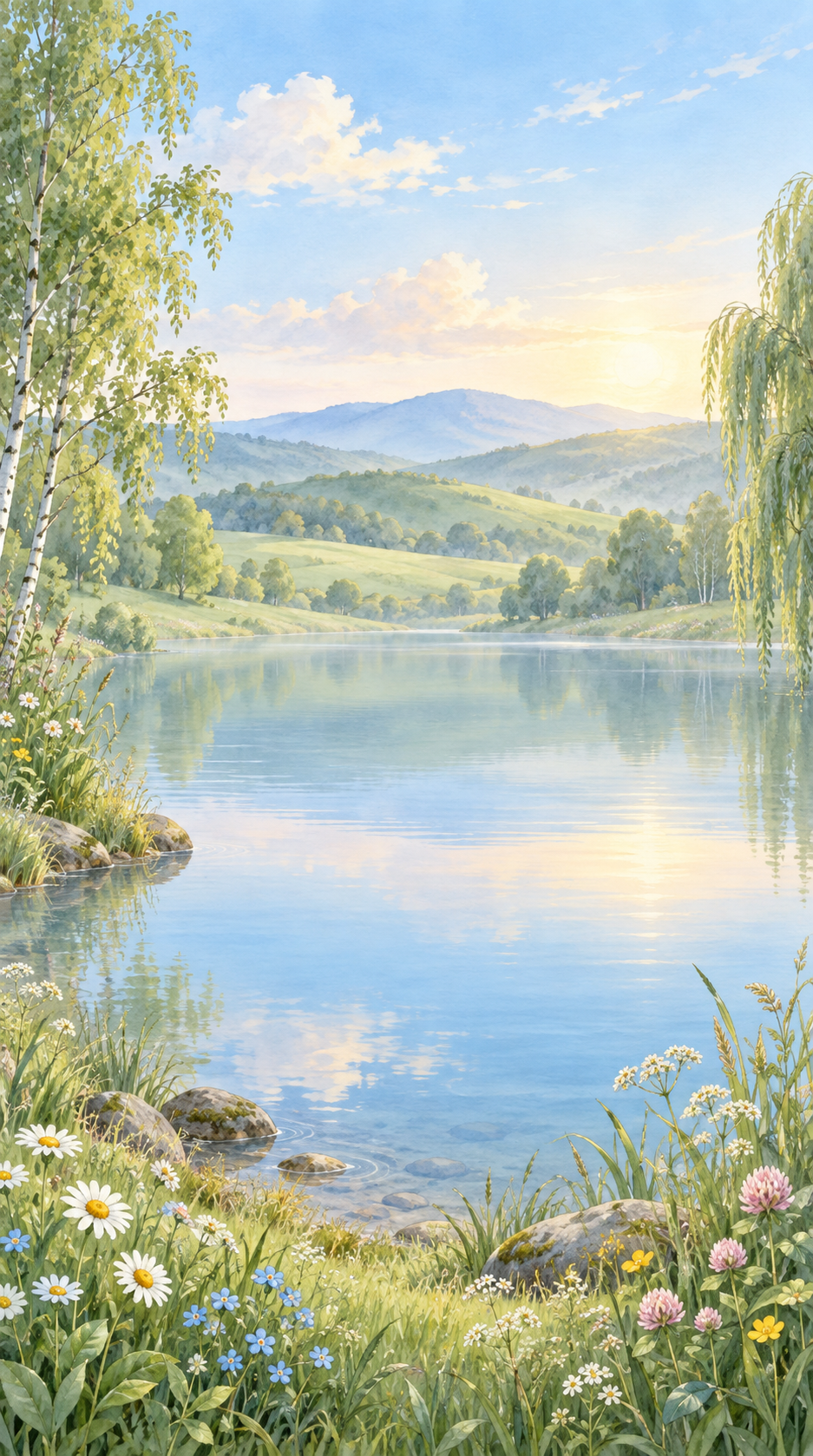 GardenPuzzle meadow, lake and rolling hills